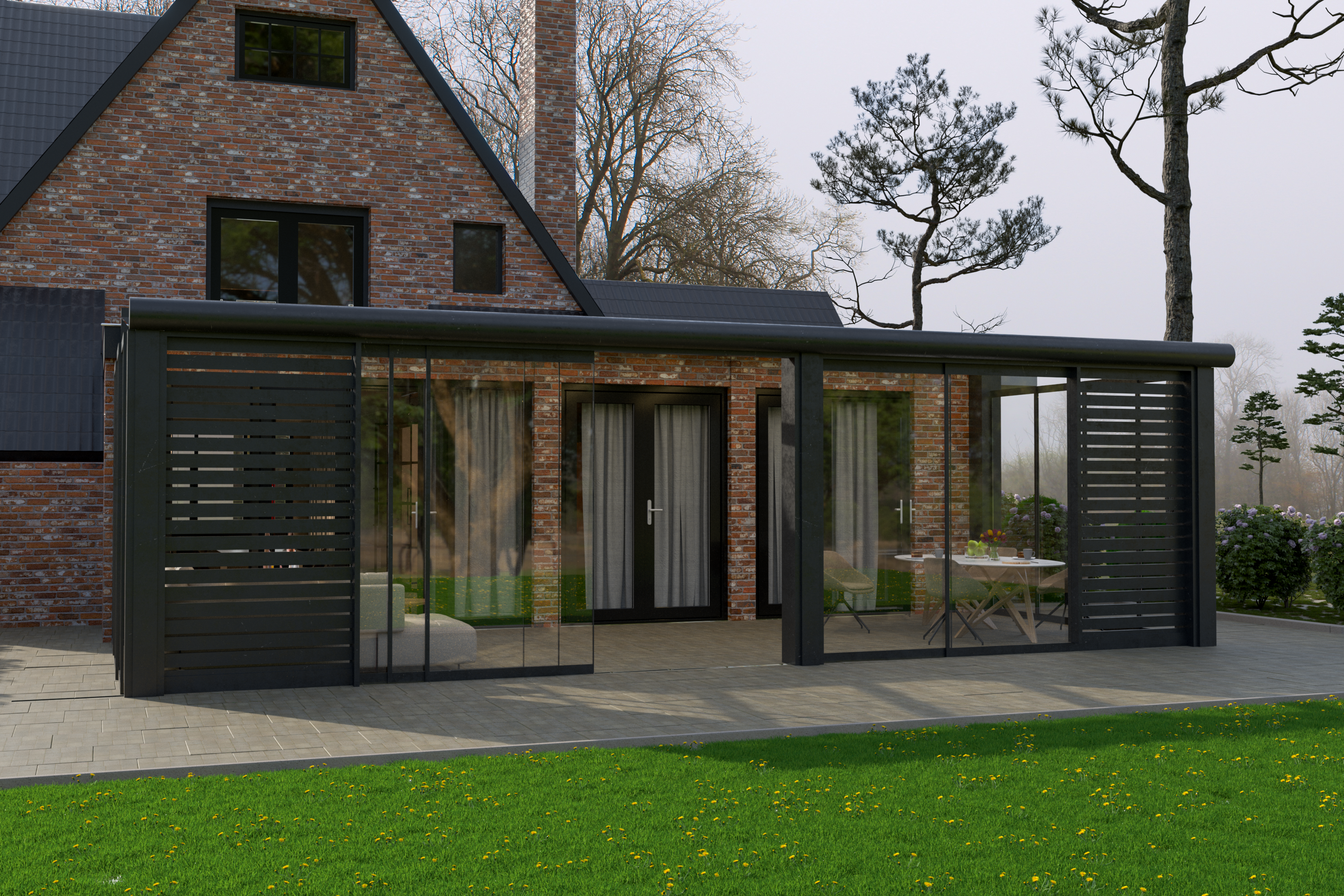 Render aluminium overkapping