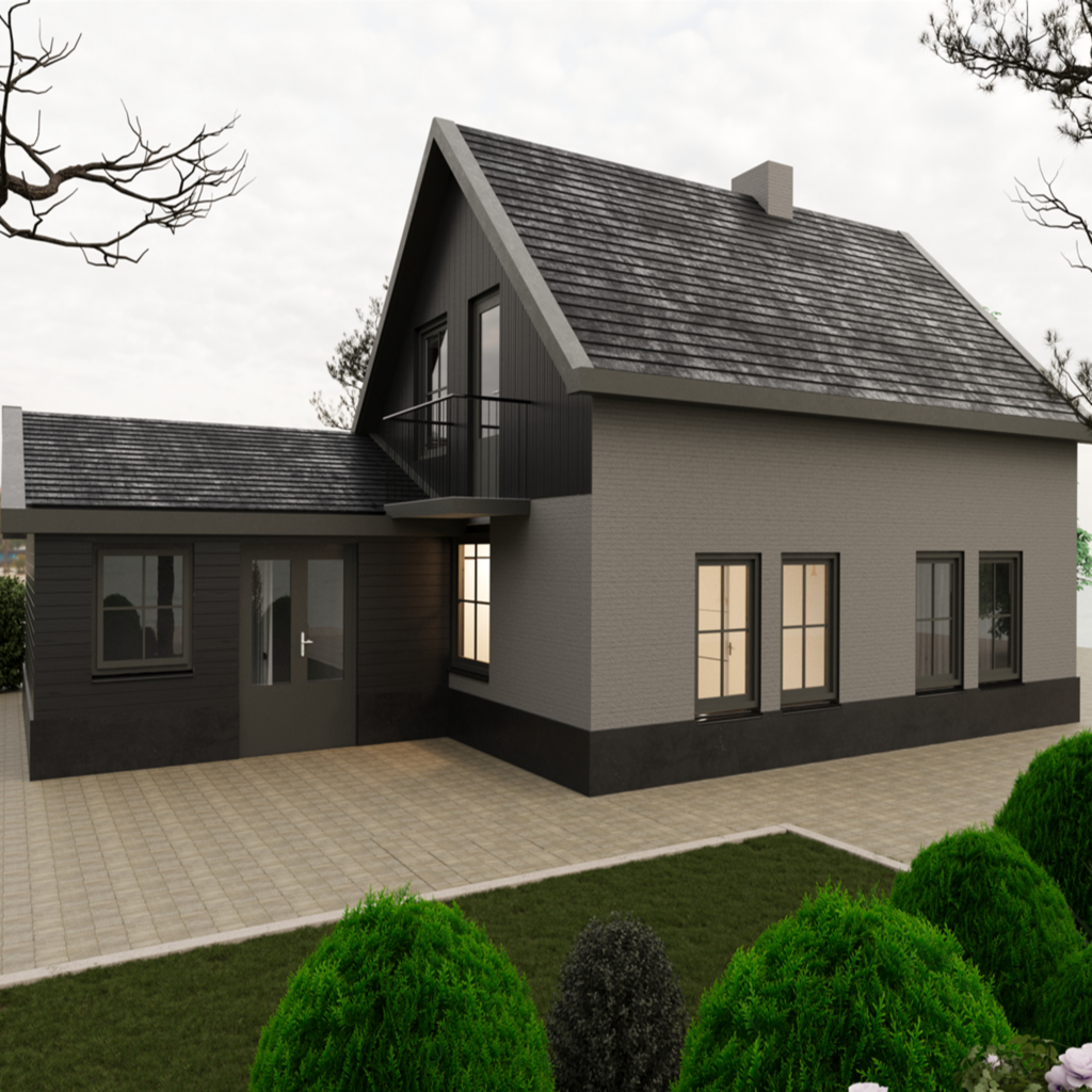 Render geschilderd huis renovatie woning