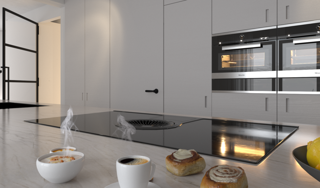 Keuken render wit